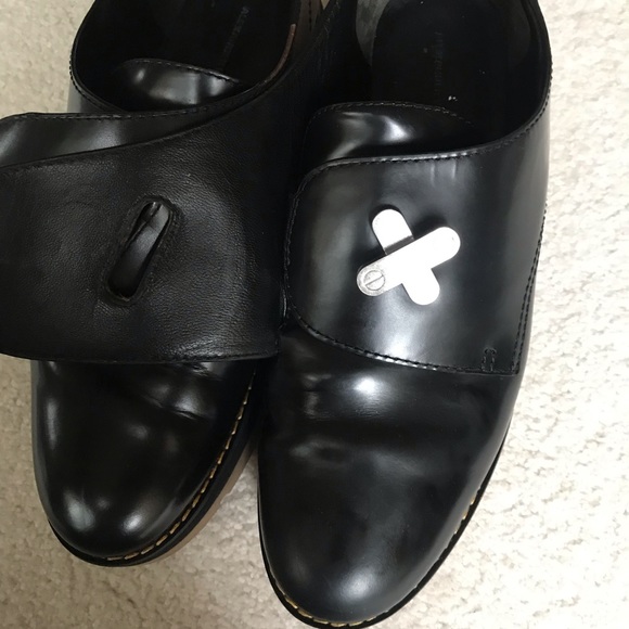 ALEXANDER WANG “Dillon” Twist Lock Leather Platform Creeper Black Gloss Leather - Picture 4 of 14